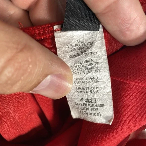 WINDSOR  Off Shoulder Red‎ Fitted Bodycon  Dress Size Large Cocktail Party - Picture 4 of 9